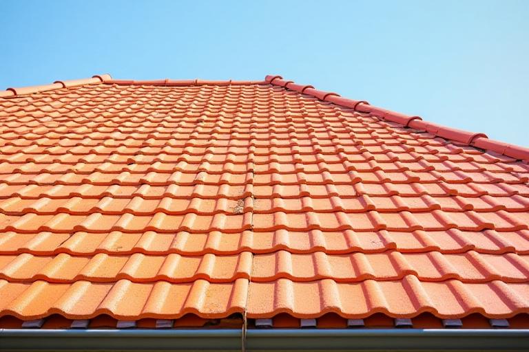 The same roof, clean and restored to its original color